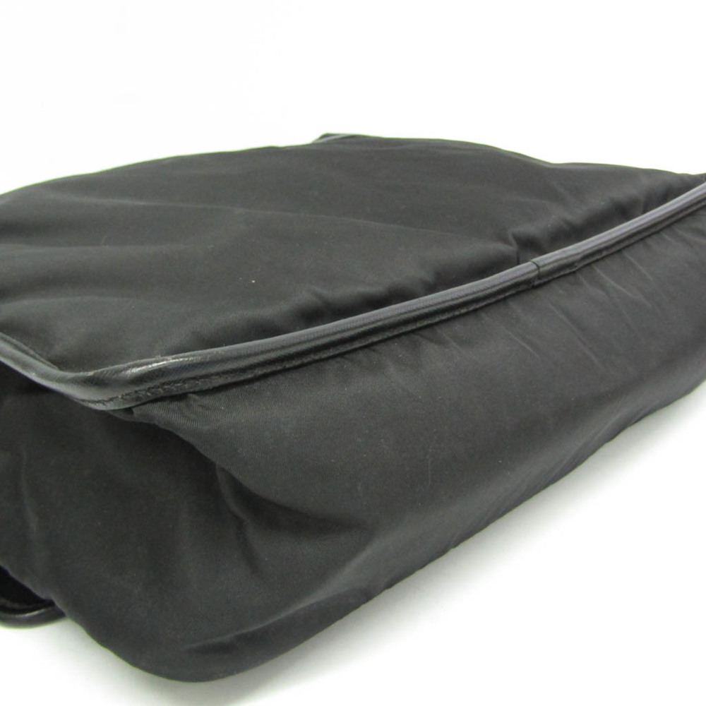 PRADA Black Leather Messenger Shoulder Bag - Picture 6 of 16